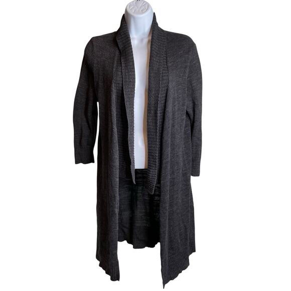 Eileen Fisher Women's Gray 100% Cotton Open Front Cardigan Est. Size L Lagenlook - Picture 1 of 9